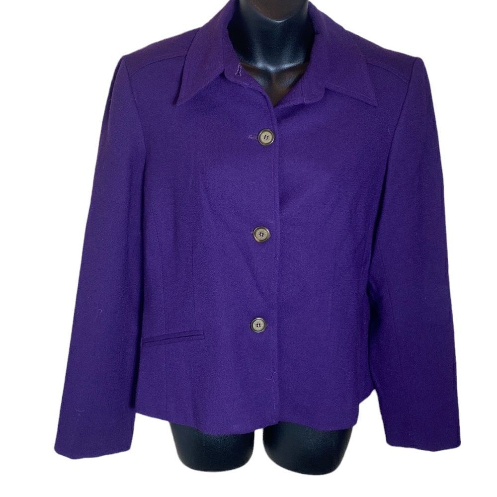 J McLaughlin women’s blazer vintage wool purple size 10 corpcore capsule